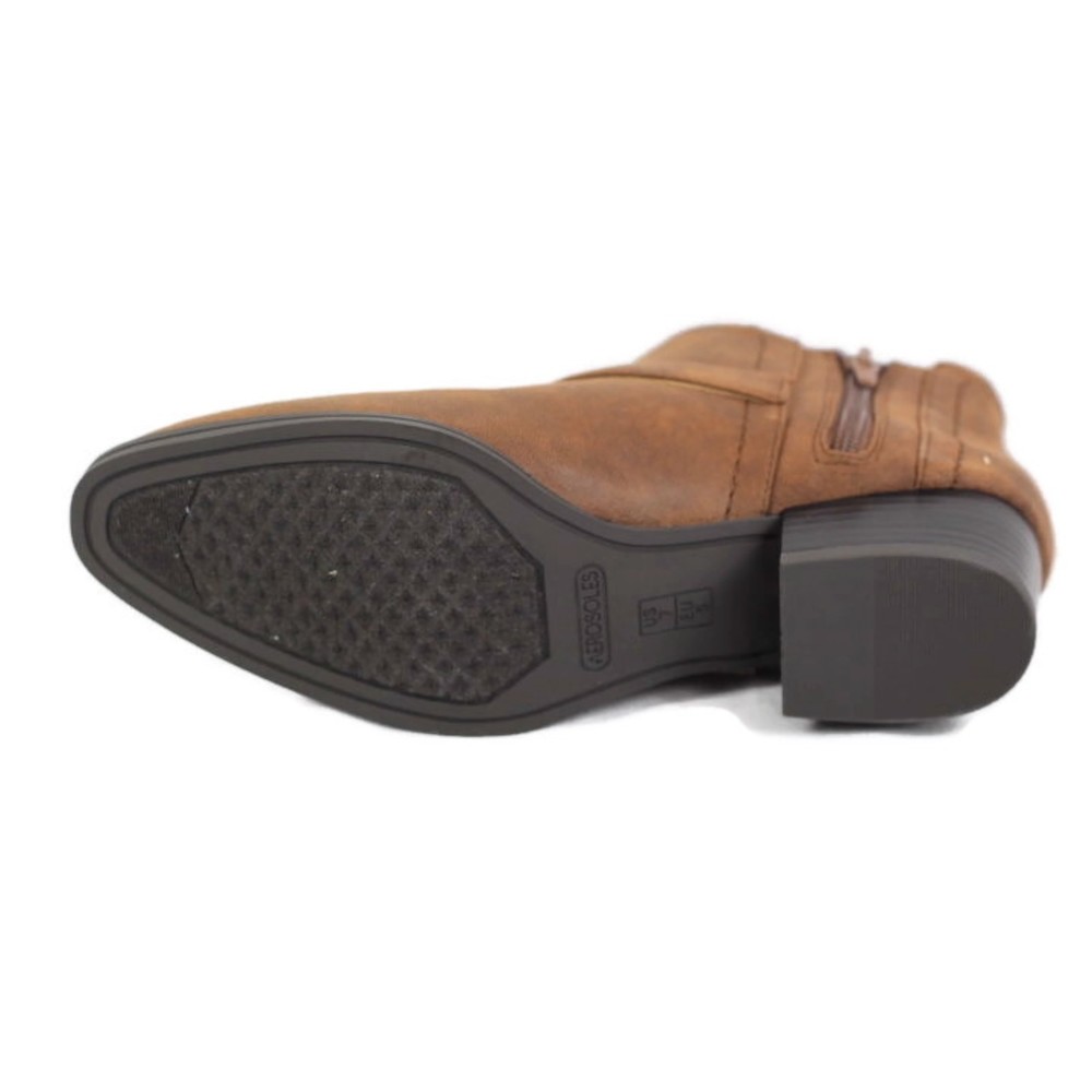 Aerosoles Crossout Brown Women's Booties Side Zip Textile Upper Side 7 M - Picture 7 of 14